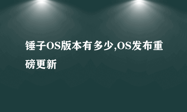 锤子OS版本有多少,OS发布重磅更新