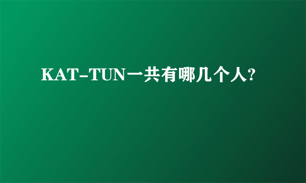 KAT-TUN一共有哪几个人?