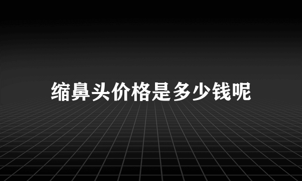 缩鼻头价格是多少钱呢