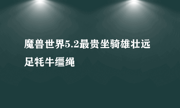 魔兽世界5.2最贵坐骑雄壮远足牦牛缰绳