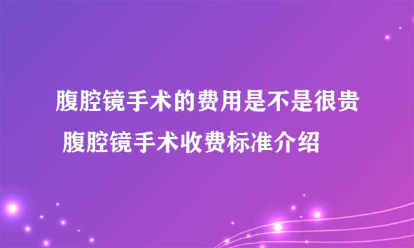 腹腔镜手术的费用是不是很贵 腹腔镜手术收费标准介绍