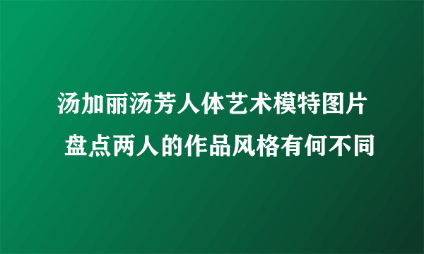 汤加丽汤芳人体艺术模特图片 盘点两人的作品风格有何不同