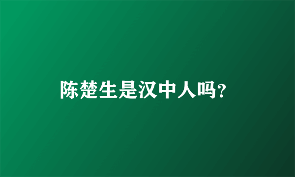 陈楚生是汉中人吗？