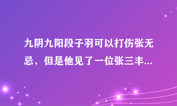 九阴九阳段子羽可以打伤张无忌，但是他见了一位张三丰也要敬畏三分