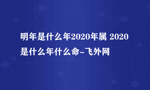 明年是什么年2020年属 2020是什么年什么命-飞外网