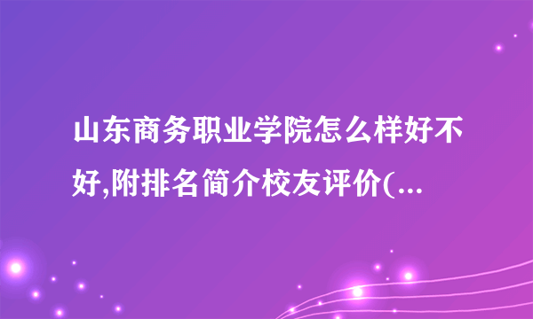 山东商务职业学院怎么样好不好,附排名简介校友评价(10条)