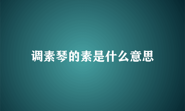 调素琴的素是什么意思