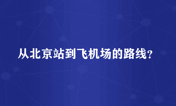 从北京站到飞机场的路线？