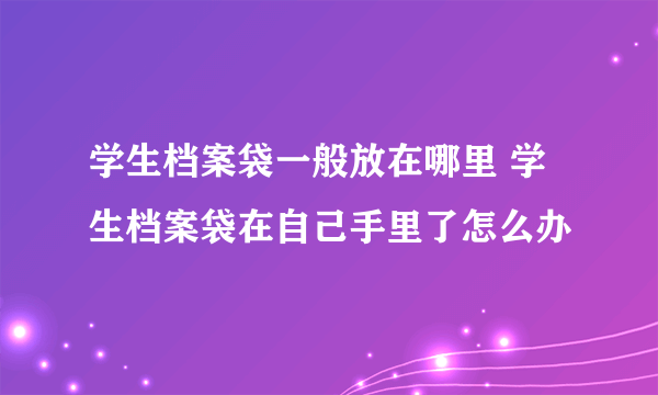 学生档案袋一般放在哪里 学生档案袋在自己手里了怎么办