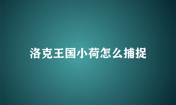 洛克王国小荷怎么捕捉