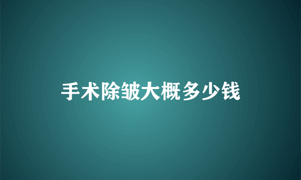 手术除皱大概多少钱