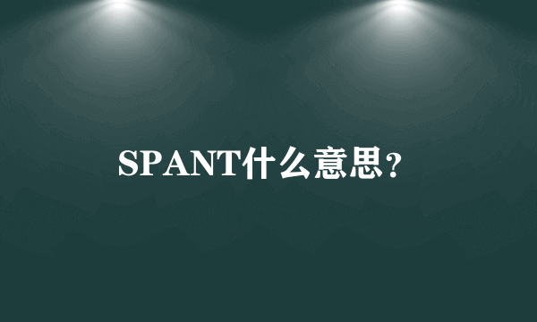 SPANT什么意思？