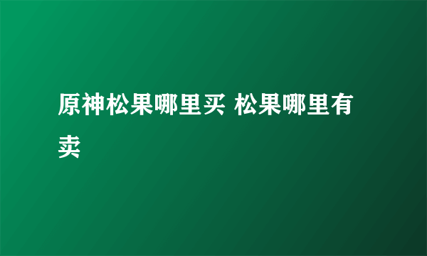 原神松果哪里买 松果哪里有卖