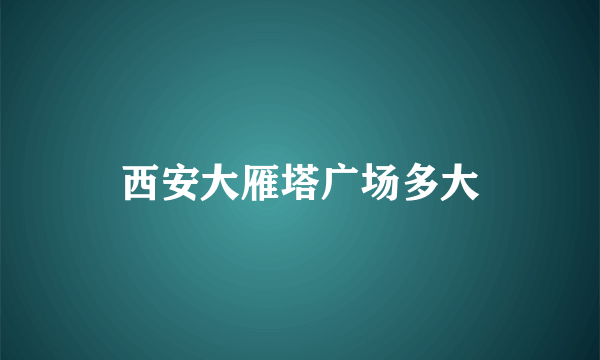 西安大雁塔广场多大