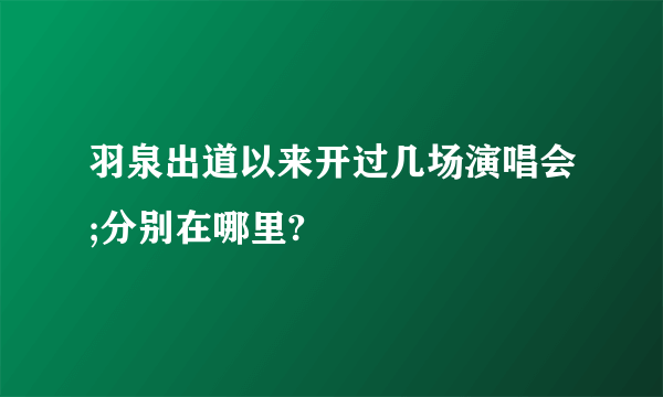 羽泉出道以来开过几场演唱会;分别在哪里?