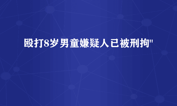 殴打8岁男童嫌疑人已被刑拘