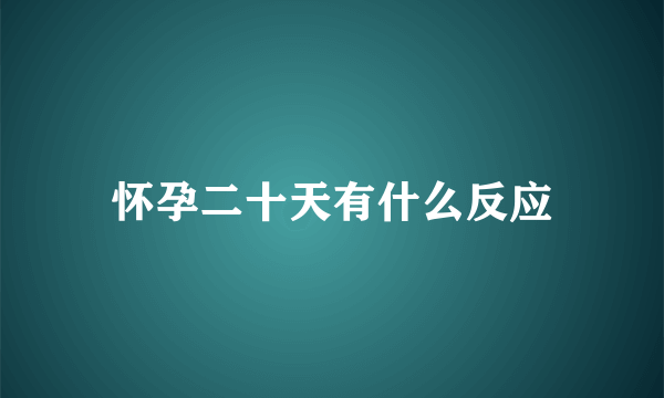 怀孕二十天有什么反应