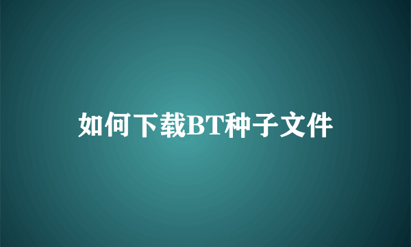 如何下载BT种子文件