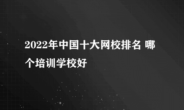 2022年中国十大网校排名 哪个培训学校好