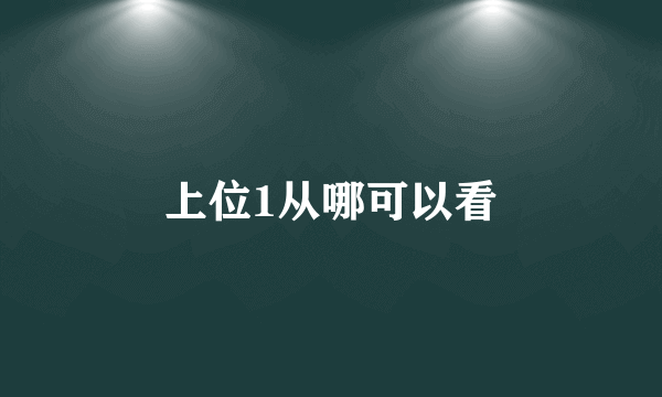 上位1从哪可以看