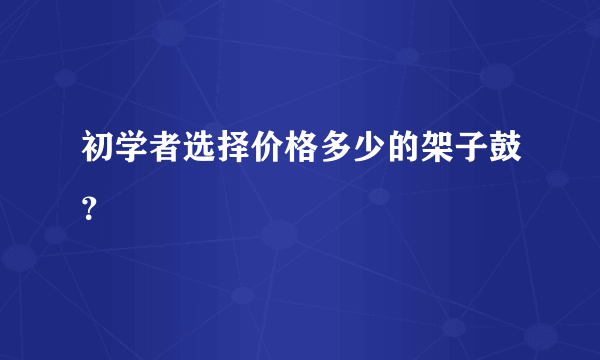 初学者选择价格多少的架子鼓？