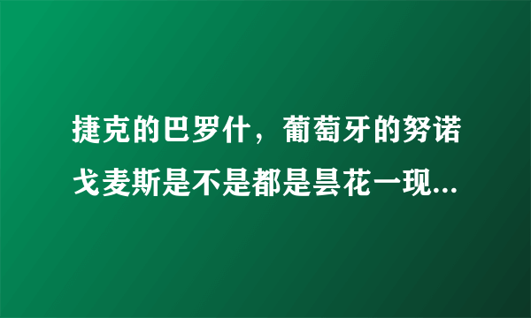 捷克的巴罗什，葡萄牙的努诺戈麦斯是不是都是昙花一现的球星？