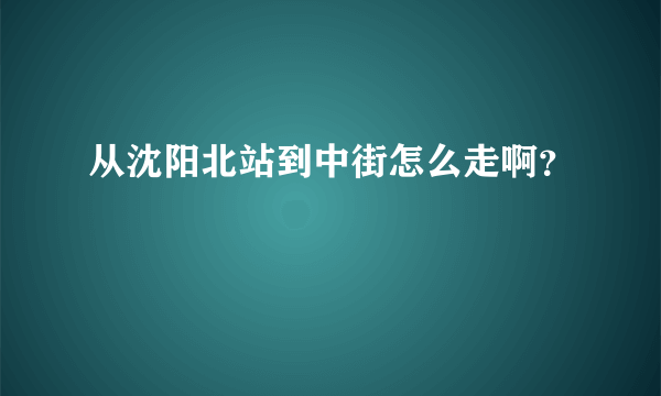 从沈阳北站到中街怎么走啊？