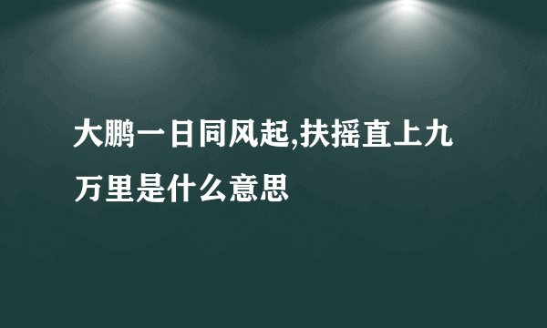 大鹏一日同风起,扶摇直上九万里是什么意思