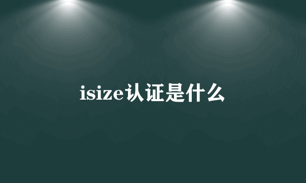 isize认证是什么