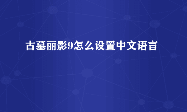 古墓丽影9怎么设置中文语言