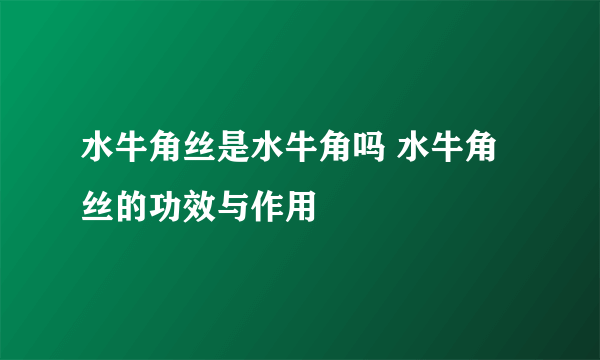 水牛角丝是水牛角吗 水牛角丝的功效与作用