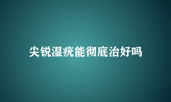 尖锐湿疣能彻底治好吗