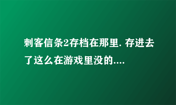 刺客信条2存档在那里. 存进去了这么在游戏里没的.? 谢谢. 说下.