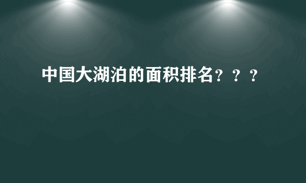 中国大湖泊的面积排名？？？