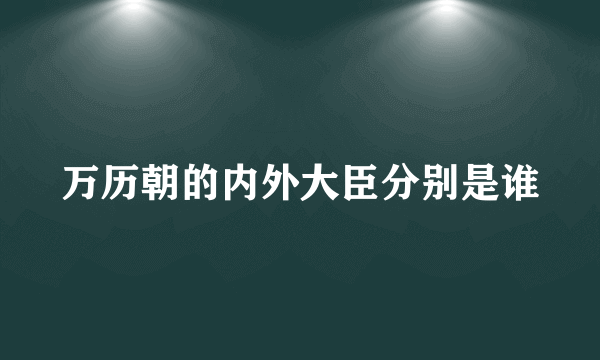 万历朝的内外大臣分别是谁