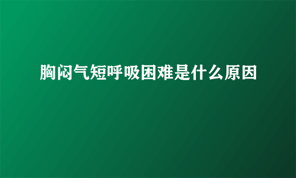 胸闷气短呼吸困难是什么原因