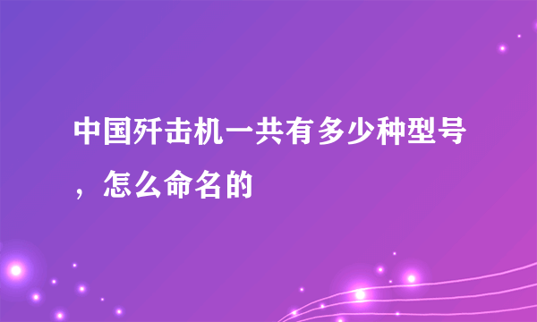 中国歼击机一共有多少种型号，怎么命名的