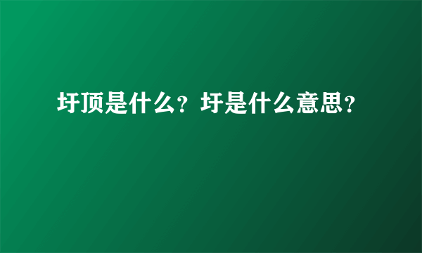 圩顶是什么？圩是什么意思？