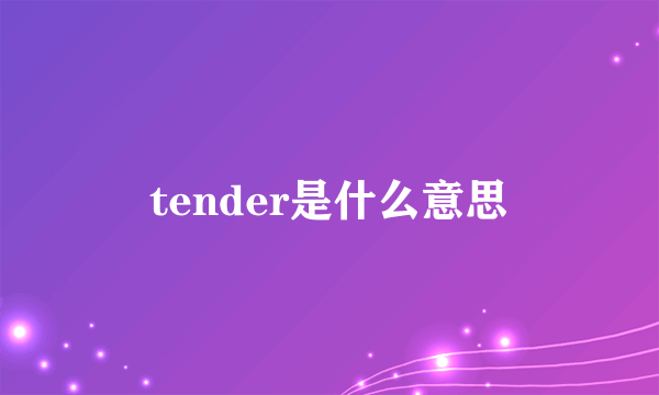 tender是什么意思