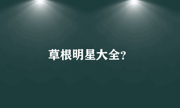 草根明星大全？