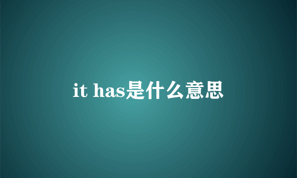 it has是什么意思