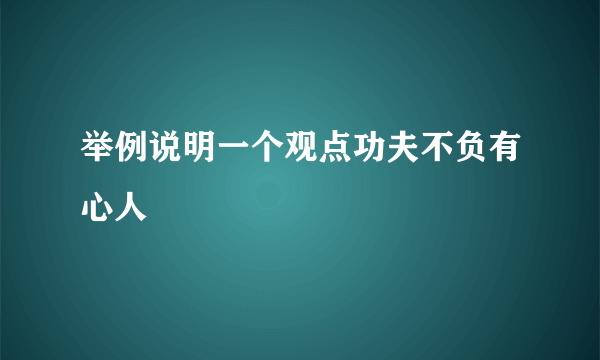 举例说明一个观点功夫不负有心人