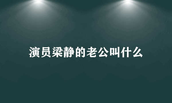 演员梁静的老公叫什么