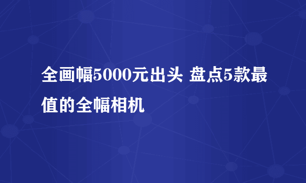 全画幅5000元出头 盘点5款最值的全幅相机