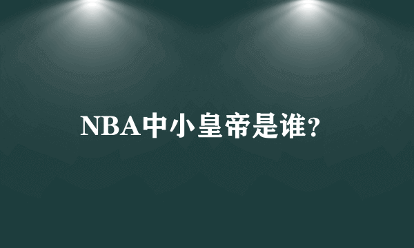 NBA中小皇帝是谁？