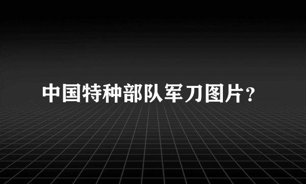 中国特种部队军刀图片？