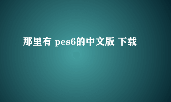 那里有 pes6的中文版 下载