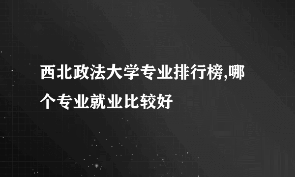 西北政法大学专业排行榜,哪个专业就业比较好