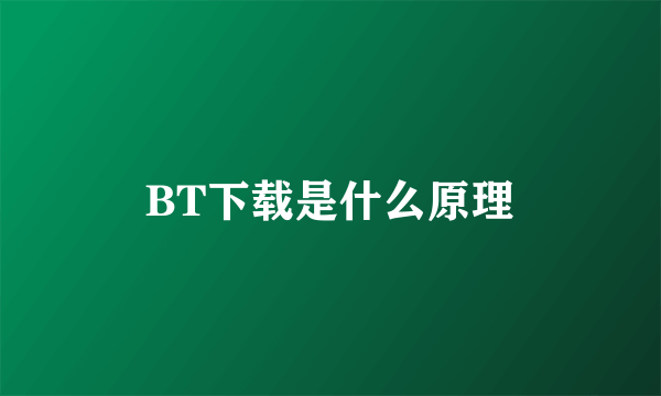 BT下载是什么原理