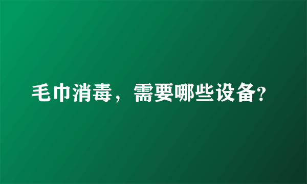 毛巾消毒，需要哪些设备？